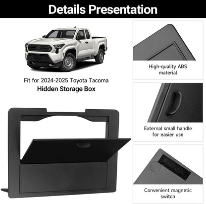 Glove Box Dividers Organizer Compatible with Toyota 2016-2020 2021 2022 2023 Tacoma Accessories Black ABS Material Center Console Organizer