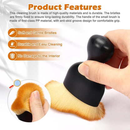 Auto Car Detailing Brush Set Car Interior Cleaning Kit Includes 3 Boar Hair Detail Brush,3 Wire Brush, 3 Air Vent Brush for Cleaning Car Interior Exterior, Dashboard Engines Leather Wheel
