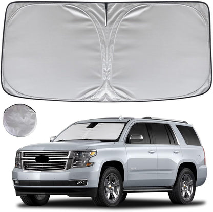 KAYZT Windshield Sun Shade for 2019-2025 2026 Chevy Silverado 1500 /GMC Sierra 1500 2500HD 3500HD Foldable Sunshade Front Window Custom Fit Car Accessories - Colors C