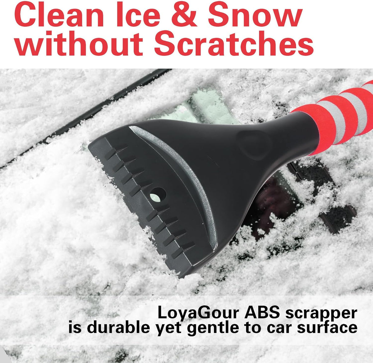 Snow Brush and Ice Scraper for Car Windshield,26.4" Window Scraper Deicer for Car SUV and Truck,Ice Scrapers and Brushes 2 in 1,Winter Car Automotive Exterior Accessories(1Pack Orange)