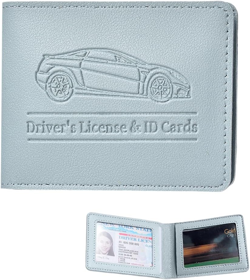 Car Registration Insurance Holder, Vehicle Document Glove Box Organizer, Small Automotive Interior Comparment Driver License Case Accessories for Men Women, Universal Fit (Red)