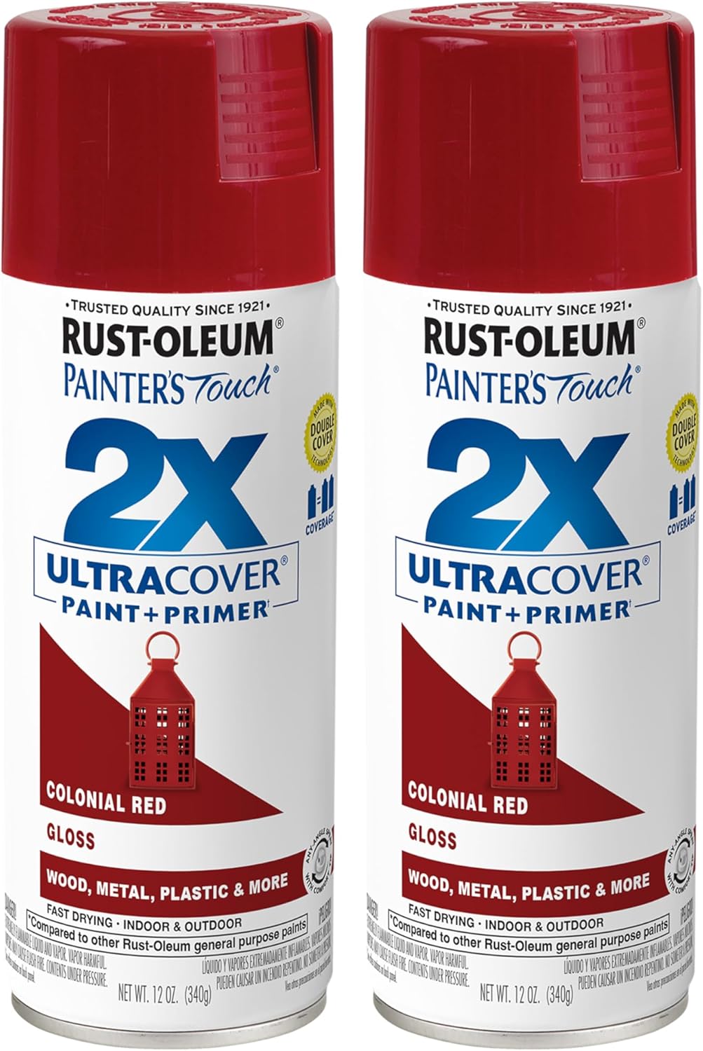 Rust-Oleum 334029 Painter's Touch 2X Ultra Cover Spray Paint, 12 oz, Gloss Clear - Colors D