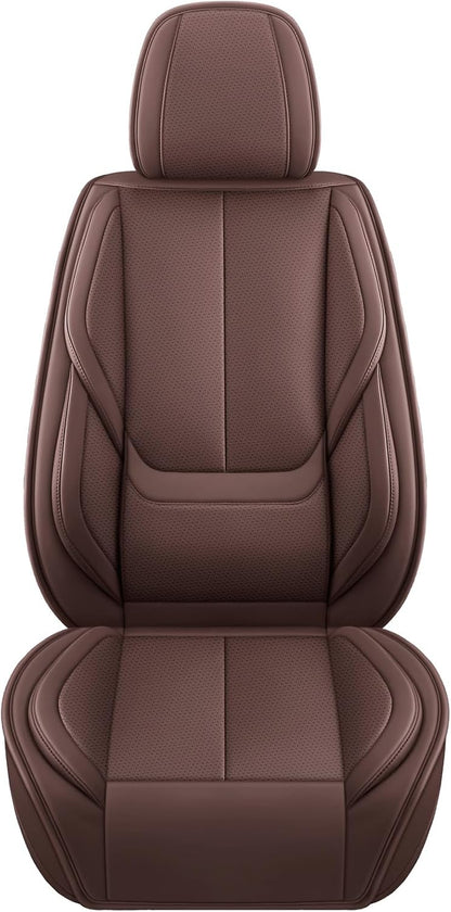 MINGBRON Car Seat Cover Full Set, Leather Car Seat Cover, Waterproof Seat Covers, Car Seat Cushion, Nappa Leather Seat Covers Car Seat Protector Universal Fit Most Cars Black