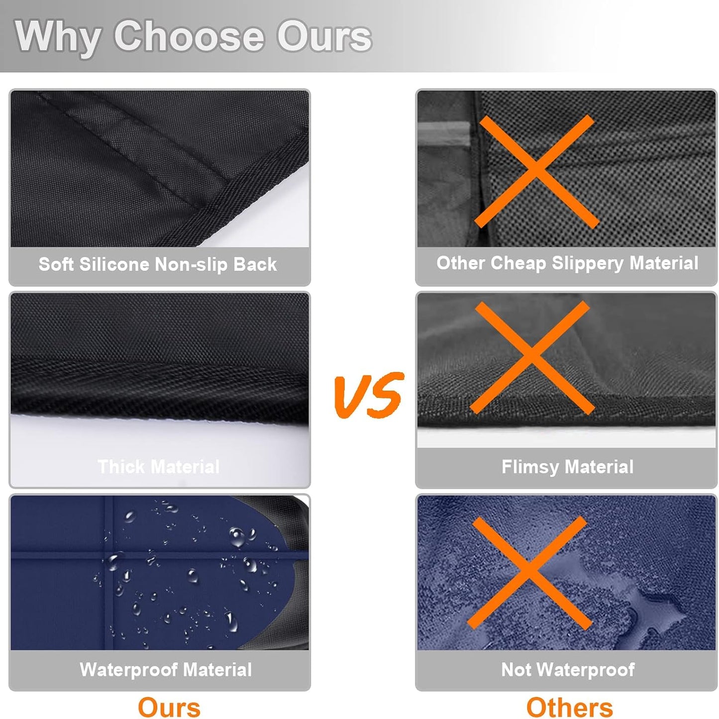 XHYANG Car Seat Protector,Auto Car Seat Protectors Baby Carseat Waterproof & Durable 600D Fabric for Child Baby Car Seat Mat Vehicle Pet Cover 2 Storage Pockets (2 Pack)