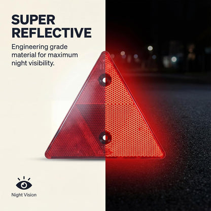 2 Pack Safety Reflector Warning Sign, 6"x6" Slow Moving Vehicle Triangle Safety Sign, Engineering Road Grade Reflective for Outdoor Truck, Car, Golf Cart