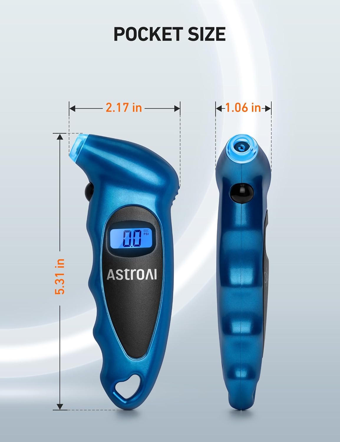AstroAI Digital Tire Pressure Gauge 0-150PSI Calibrated to ANSI B40.7 +/-1PSI, Accurate in 0.1 Increments, Tire Repair Tools 4 Pressure Measurements for Car Truck with Backlight LCD, Silver