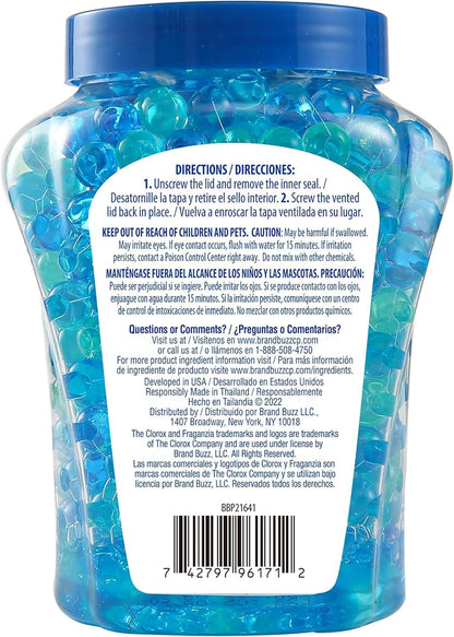 Clorox Fraganzia Crystal Beads Air Freshener, Long Lasting Room Deodorizer and Odor Eliminator Gel Beads to Freshen Home, Car, or Office, Fresh Ocean Breeze Scent, 12 Fl Oz