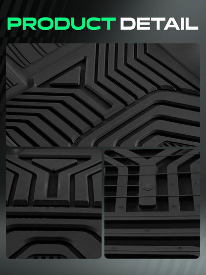 YHTAUTO Floor Mats Compatible with Toyota Avalon 2019-2023, TPE Floor Liners All-Weather Protection Custom Fit, 1st & 2nd Row, Set of 3