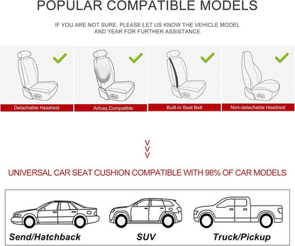 BOPUOVRE Car Seat Cover for Luxury & Comfort - PU Leather, Anti-Slip, Full Wrap Protection with Storage Pocket for Bottom Cushion - Universal Fit for 95% of Vehicles (Black,1 Piece)