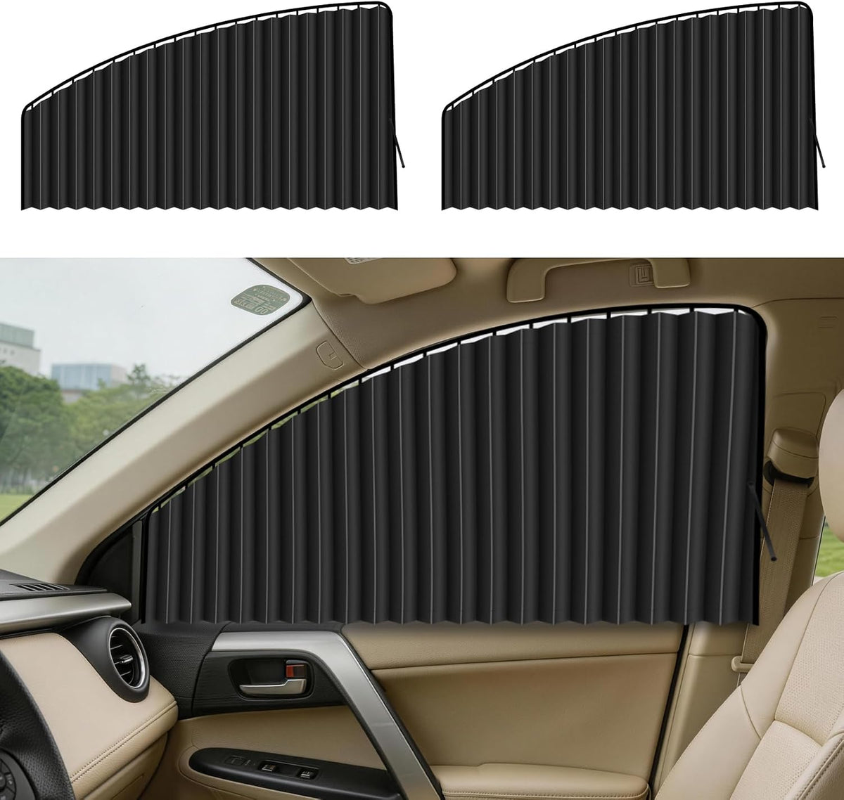ZATOOTO Suede Car Window Shades 4PCS - Car Window Covers for Ultimate Privacy, UV Protection, and Heat Insulation, Side Window Sun Shade Perfect for Camping, Travel, Baby Safety, and Daily Use