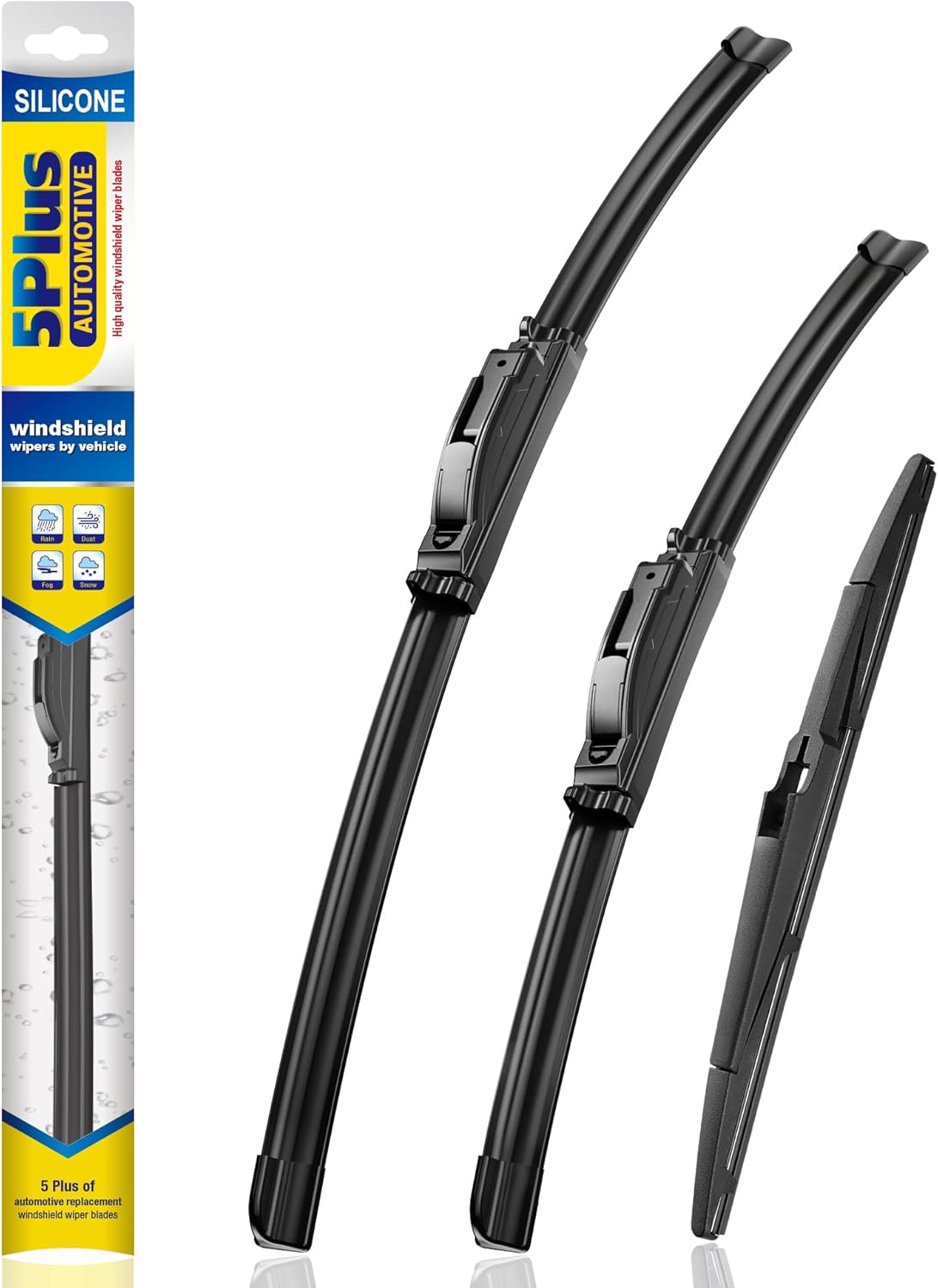 5 PLUS® Silicone Windshield Wipers Replacement for 2007-2014 Ford edge, 2007-2015 Lincoln MKX Wiper Blades(Set of 3),Automotive Replacement Windshield Wiper Blades For My Car-26"/20"/14" - Colors B