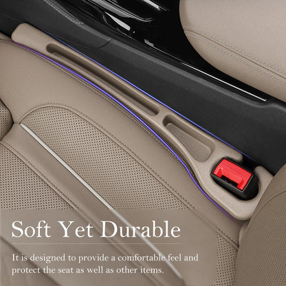 Car Seat Gap Filler 2-Pack, Universal Car Seat Gap Filler Organizer, Seat Gap Plug – Fills Gap Between Seat & Console, Drop-Proof Guard for Phones, Keys & Cards, Fits Cars, SUVs, Trucks, Black