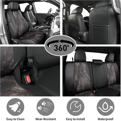EKR Tacoma Car Seat Covers Custom Fit for Toyota Tacoma (Petrol) 2024 2025 2026 DoubleCab/CrewCab SR/SR5/TRD Sport/TRD Off-Road/Limited -Truck Seat Covers Full Set,Faux Leather(Black)