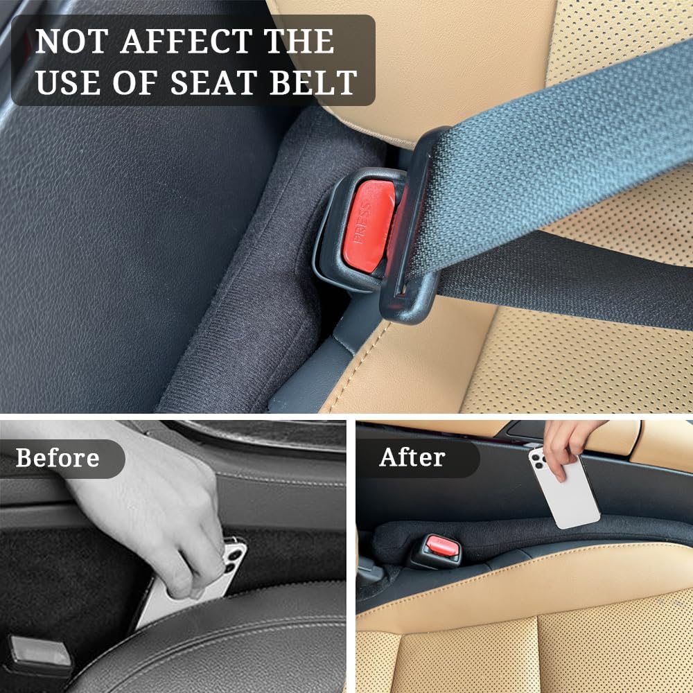 YLXGT Car Seat Gap Filler Organizer Universal for Car SUV Truck Accessories Seat Gap Plug Blocker with Storage Slot Black 2 Pack