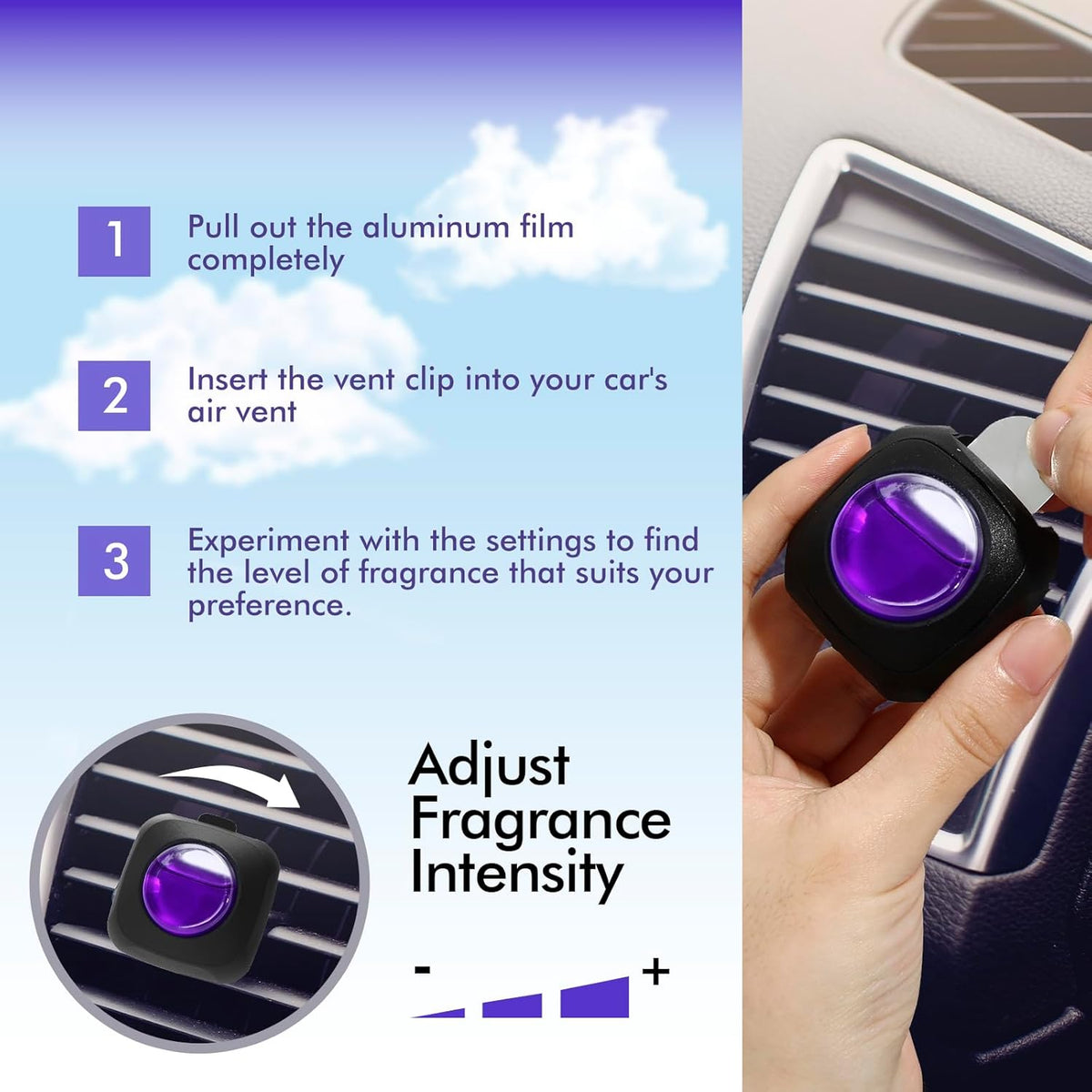 Car Air Fresheners, 6 Pack, Citrus, Car Fresheners Vent Clips, Long Lasting Air Freshener, Car Refresher for Men Women
