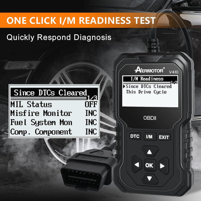 OBD2 Scanner, V410 Car Scanner Diagnostic Tool: Engine Fault Code Reader Scan Tool with Live Data/Freeze Frame for All OBDII Cars After 1996,Black