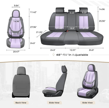 Coverado Seat Covers Full Set, Black Seat Covers for Cars 5 Seats, Car Seat Protector, Waterproof Nappa Leather Car Seat Cushion, Front and Rear Car Seat Cover Fit for Most Sedans SUV Pick-up Truck - Colors A
