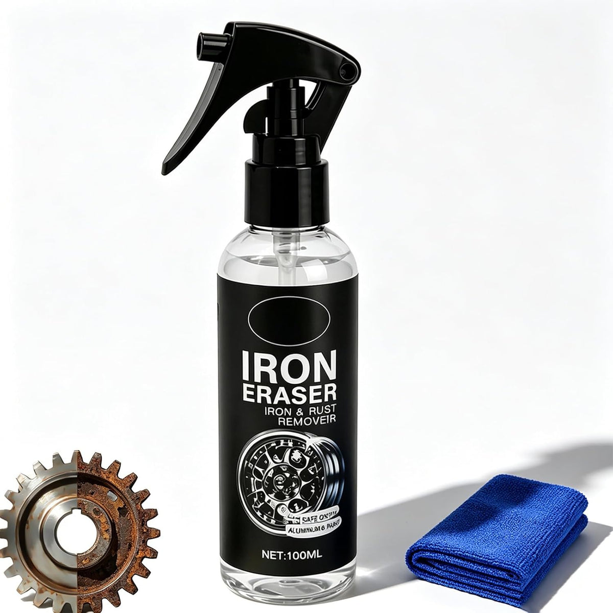 Iron Eraser Rust Remover Spray for Car Wheels & Paint, Rust And Brake Dust Cleaner For Wheels & Paint, Fast Acting Automotive Iron Fallout Remover 1PCS