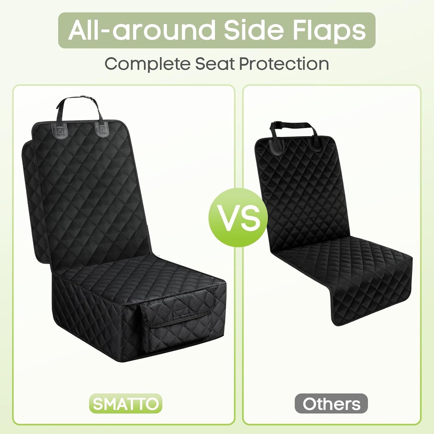 Dog Car Seat Cover, 2 Pack Waterproof Pet Front Seat Car Cover, Full Protection Dog Seat Protector with Side Flaps, Universal Size for Cars, Trucks, SUVs