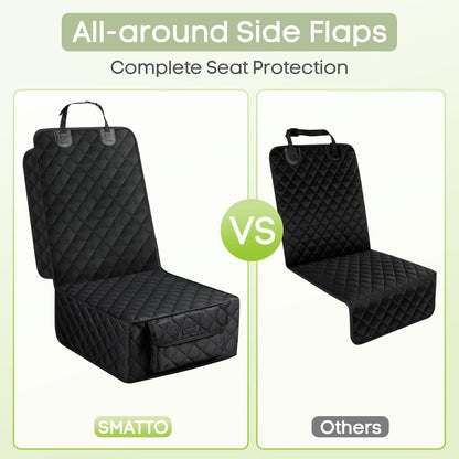 Dog Car Seat Cover, 2 Pack Waterproof Pet Front Seat Car Cover, Full Protection Dog Seat Protector with Side Flaps, Universal Size for Cars, Trucks, SUVs
