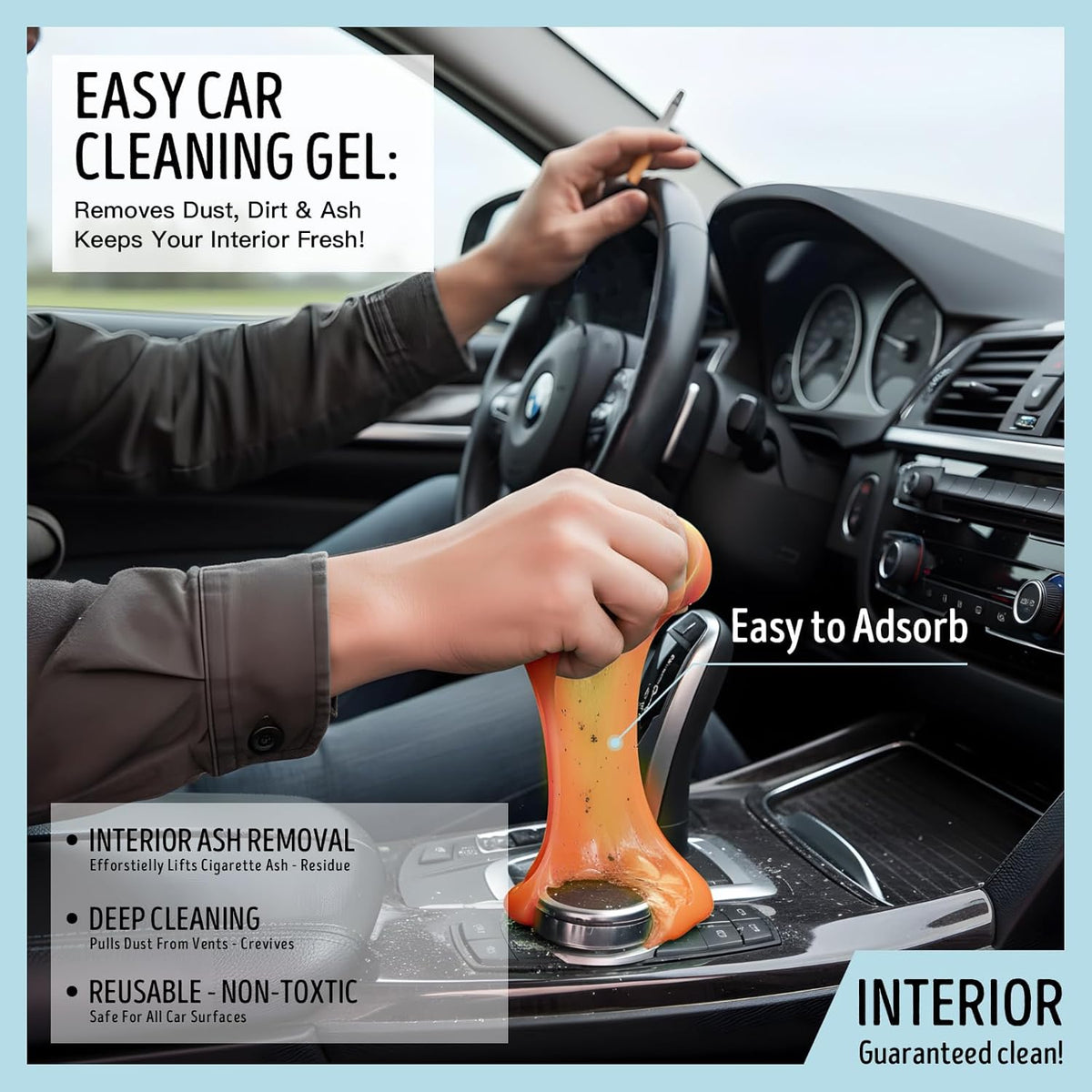 Car Cleaning Gel,Reusable Car Cleaning Putty for Interior Detailing, Car Cleaning Supplies, Auto Detailing Tools, Car Slime for Dust Removal, Car Accessories Interior, Car Cleaning Kit(Purple, 0.8 OZ)