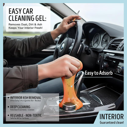 Car Cleaning Gel,Reusable Car Cleaning Putty for Interior Detailing, Car Cleaning Supplies, Auto Detailing Tools, Car Slime for Dust Removal, Car Accessories Interior, Car Cleaning Kit(Purple, 0.8 OZ)