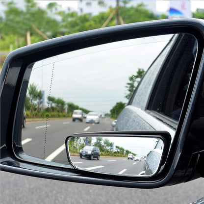 2 PCS Blind Spot Mirror, Rectangular Framed Curved Wide-angle Rearview Mirror, HD Anti-glare Parking Accessory with Adjustable Bracket, Truck Accessories for Men (Black)