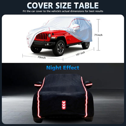 Car Cover for Sedan, Waterproof All Weather Heavy Duty, 360° Underbody Wrap Windproof Design, Quick Install Outdoor Vehicle Cover, Fits 186-193 in