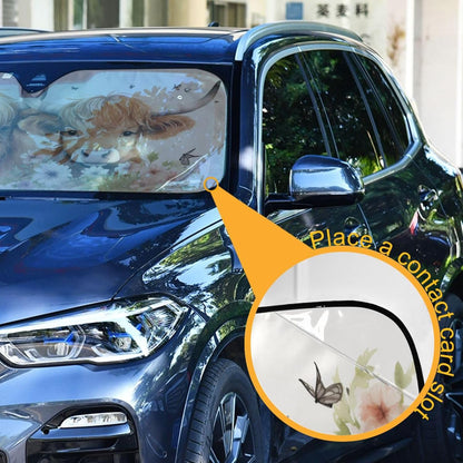 Black Leopard Car Windshield Sun Shade Animal Skin Print Foldable UV Ray Sun Visor Protector Sunshade to Keep Your Vehicle Cool (51" x 27.6")