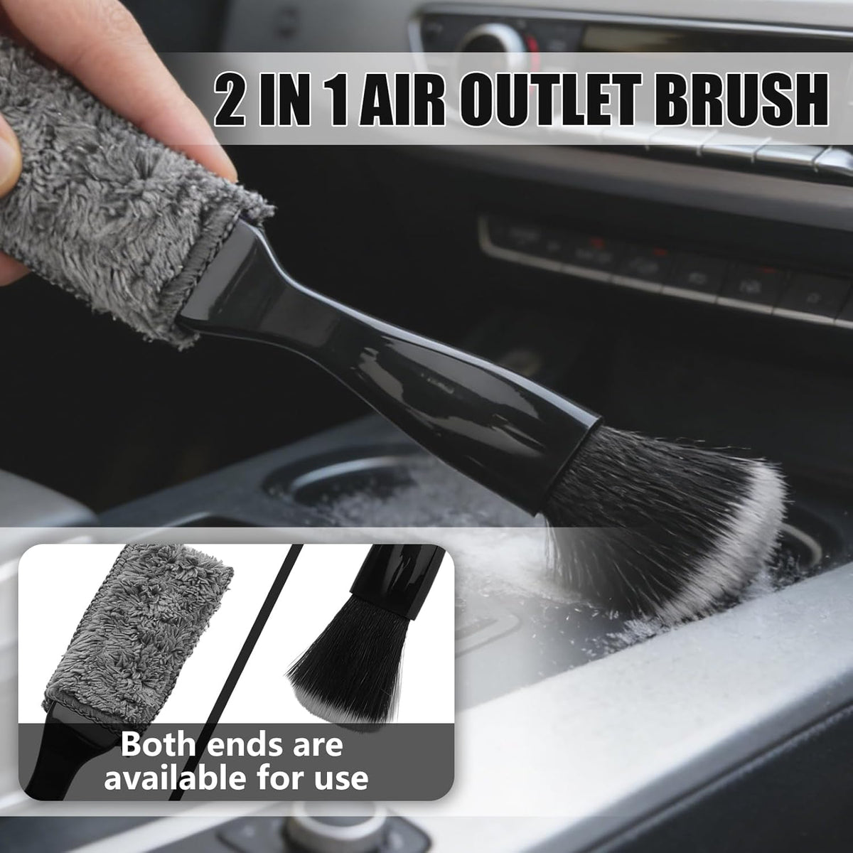 7PCS Car Detailing Brush Set, Soft Boar Hair Brush, Car Interior Detail Brush, Fiber Brush, Car Dust Removal Brush, Car Cleaning Gel, Cleaning Tool Set Suitable for Trucks, Cars, RVs, SUVs