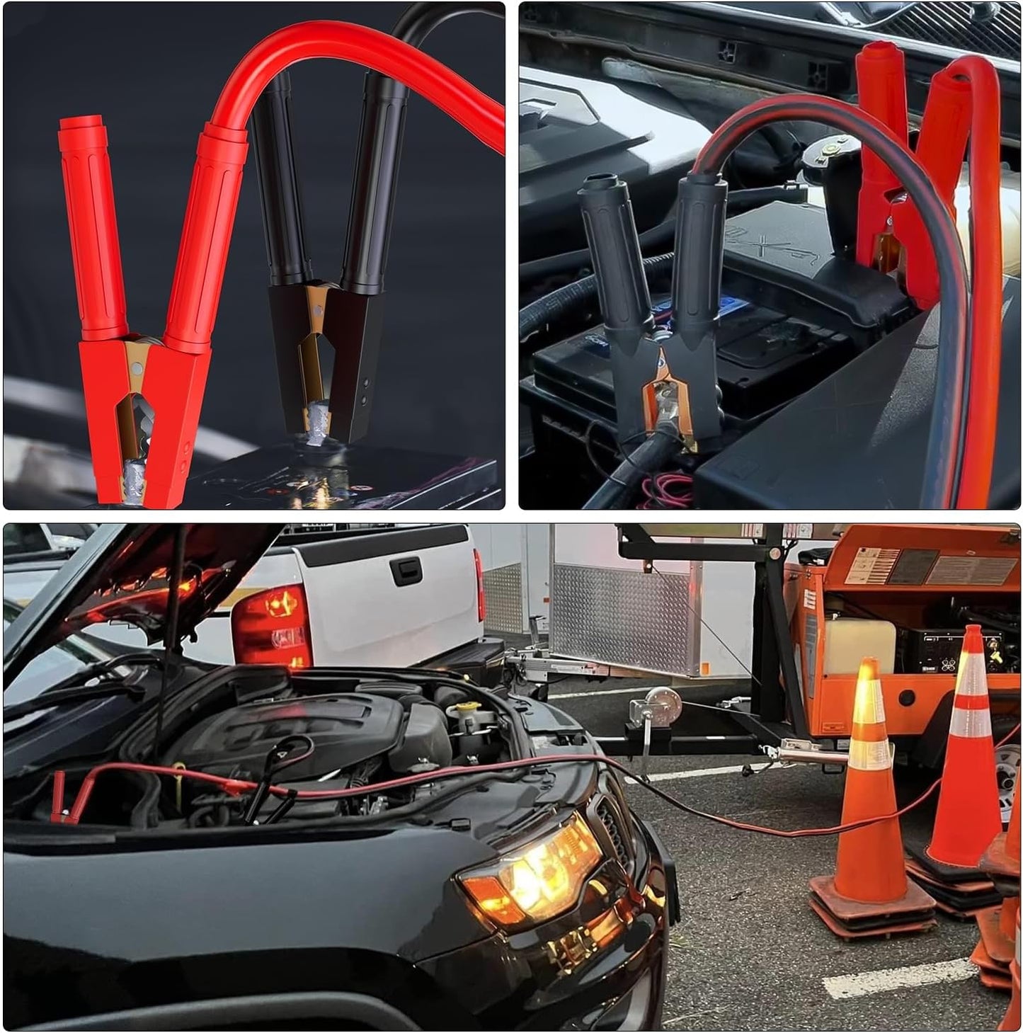 Nilight Jumper Cables for Car Battery 8 Gauge 12 FT Booster Cable Heavy Duty 250 A CCA with Carrying Bag Jump Start Emergency Kit Pickup Vans SUV Sedan Motorcycle