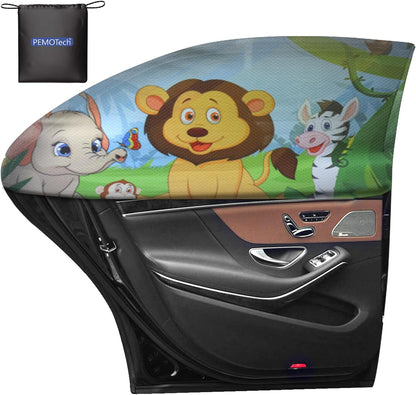 Car Window Shades(2 Pack)-Side Window Sun Shades, UV Protection Breathable Spandex Baby Window Covers, Universal Fit Most of Cars, Protect Privacy for Family-(27.2"x39.8"), Black