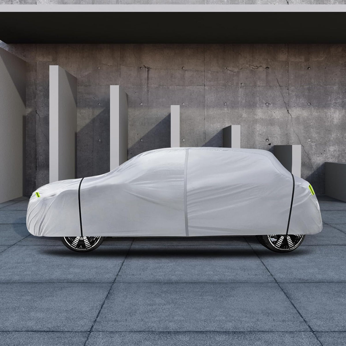 6 Layers Car Cover Waterproof All Weather for Automobiles, Size A3 with Zipper Cotton Fit for Toyota Camry, Honda Accord, Ford Mustang, Chevy Camaro/Malibu,Kia Optima/K5 (187-198 inch)