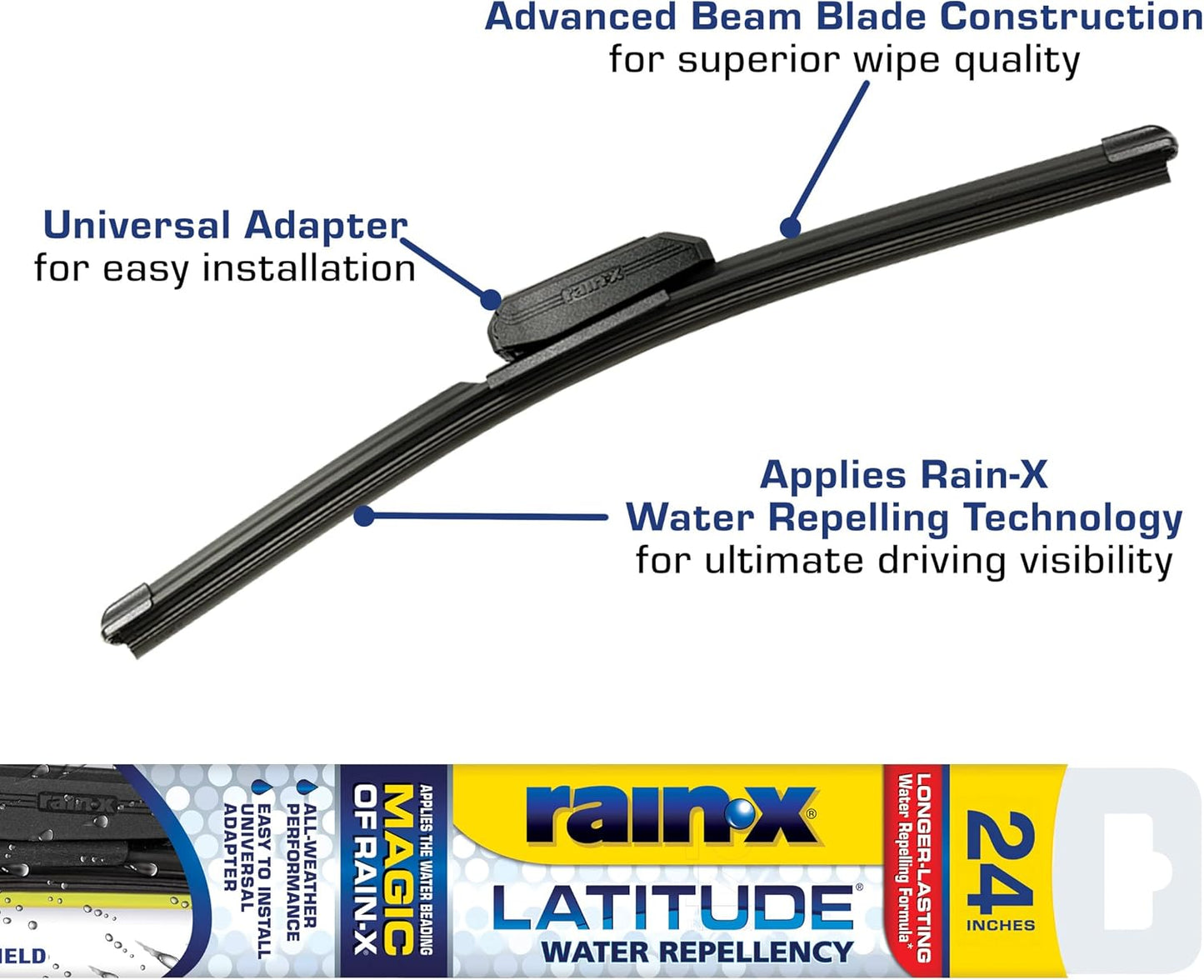 Rain-X 810363 Repellency Water Repellent Wiper Blades, 22" Windshield Wipers (Pack of 2), All Weather Streak-Free for Enhanced Visibility w/Water Repellency Formula [Amazon Exclusive] - Colors B