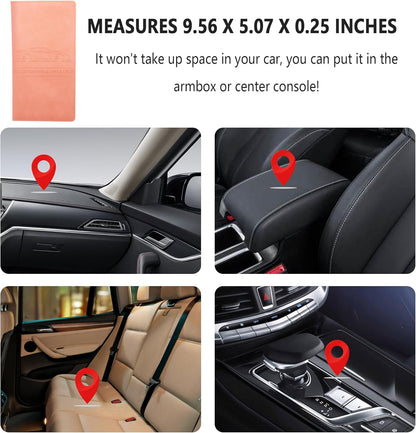 Car Registration and Insurance Holder,PU Leather Car Glove Box Organizer Car Document Holder for ID,Driver's License,Universal Car Organizer Car Accessories for Women/Men (Red)