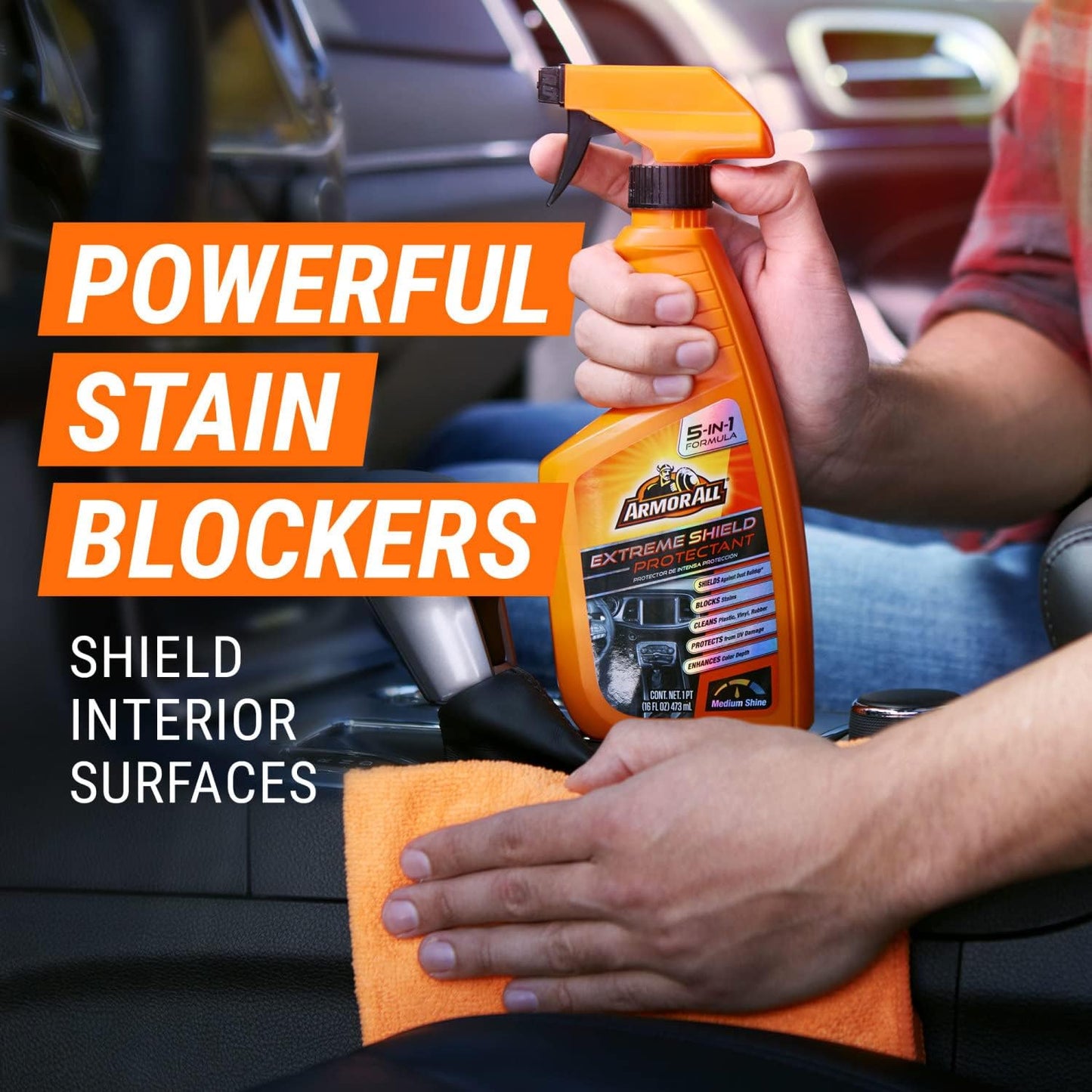 Armor All Extreme Shield Protectant Spray , Interior Car Cleaner with UV Protection Against Cracking and Fading, 16 Fl Oz