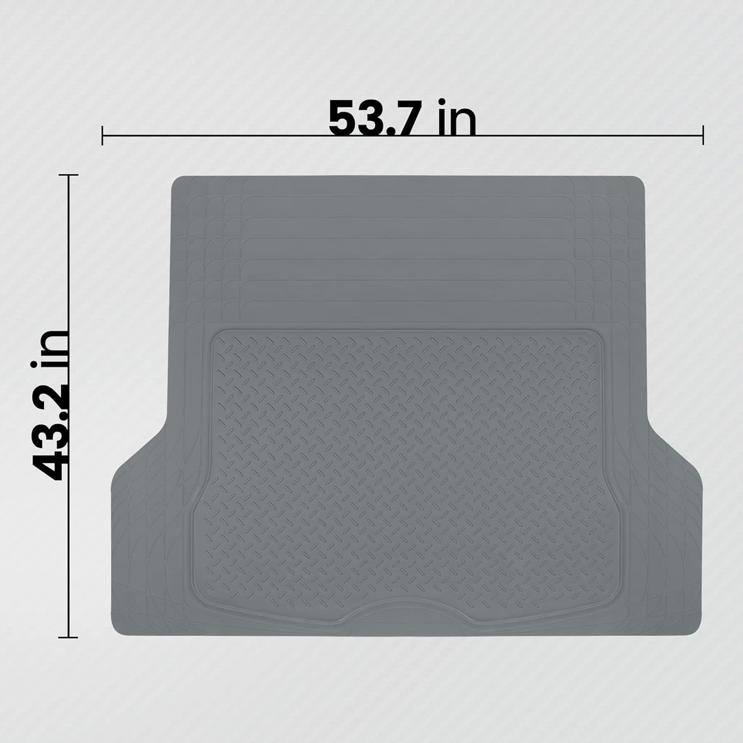 Heavy Duty Cargo Liner Floor Mat-All Weather Trunk Protection, Trimmable to Fit & Durable HD Rubber Protection for Car SUV Sedan Auto