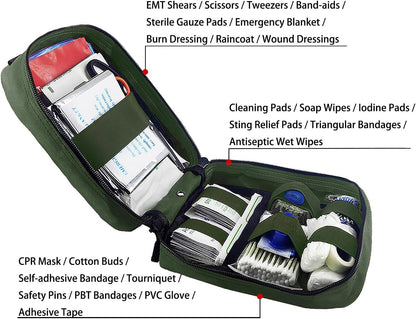 Carlebben EMT Pouch MOLLE Ifak Pouch Tactical MOLLE Medical First Aid Kit Utility Pouch (With Medical Supplies)