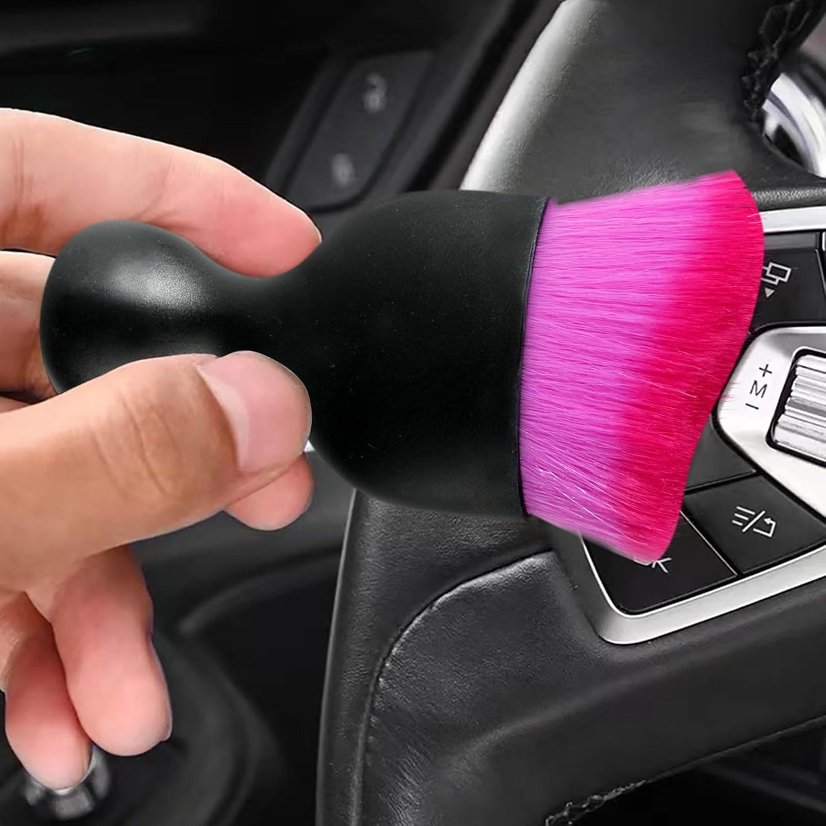 AOCISKA Car Interior Detailing Brush,Soft Bristle Cleaning Brush Car Detailing Brush Dusting Brush,Car Interior Cleaning Tool,Auto Detail Brush Car Dash Duster Brush (Black)