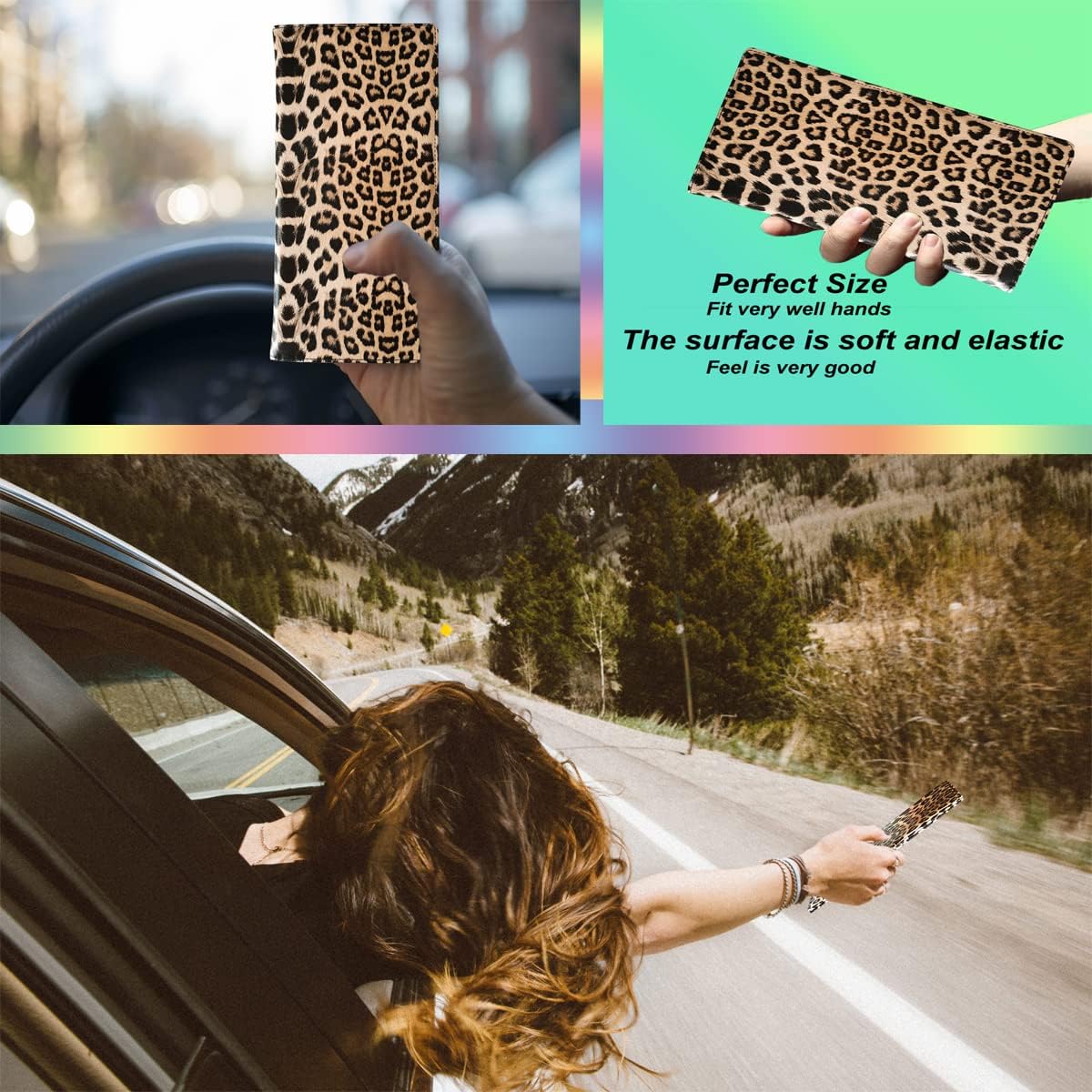 Premium Car Registration and Insurance Holder,Registration Insurance Card Holder of Leopard Print PU Leather Looks Stylish and Special,Glove Box Organizer Makes Your Documents In Order.