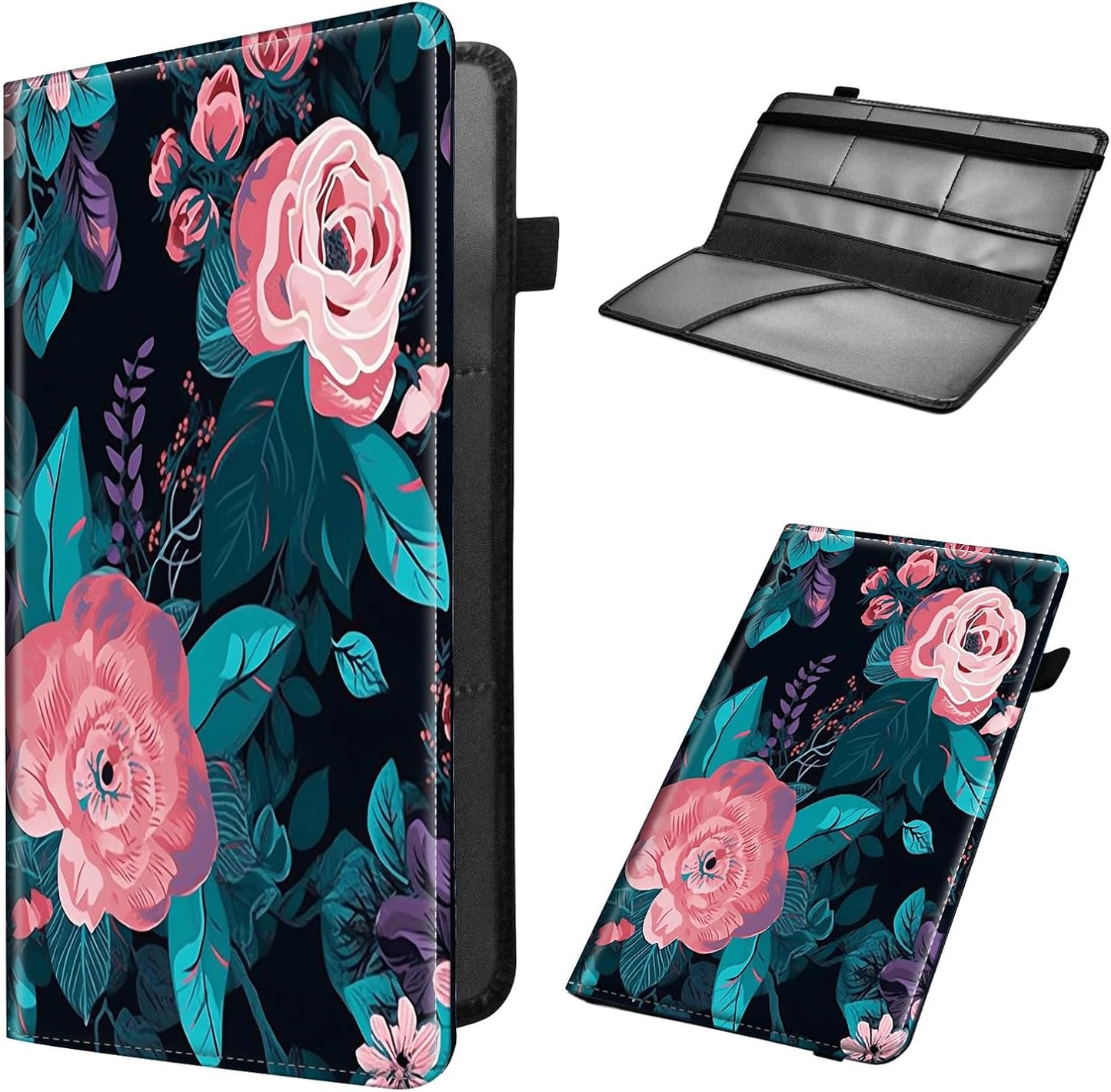 Car Registration and Insurance Holder, Leather Car Glove Box Organizer, Cool Car Accessories for ID, Driver's License Cards & Essential Document, business cards, Men&Women, Retro Audio Cassette