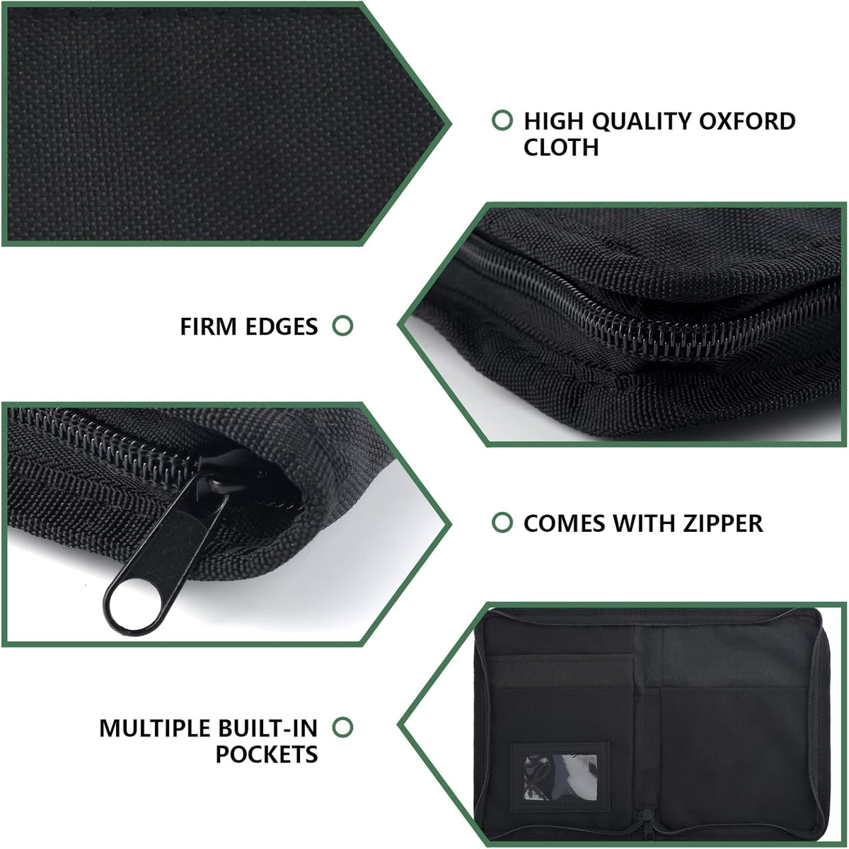 Car Registration and Insurance Holder,Glove Box Compartment Organizer,Zipped Design Owner Manual Case,Multi-Pocket Paperwork Glove Bag,Soft Document Organizer for Car Insurance License Cards Driver