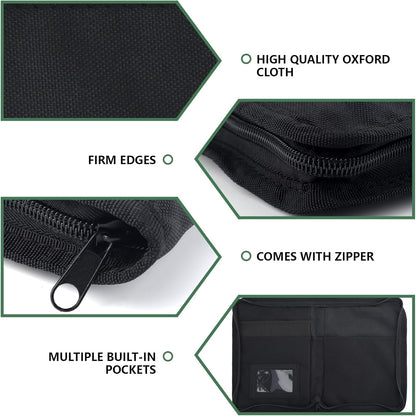 Car Registration and Insurance Holder,Glove Box Compartment Organizer,Zipped Design Owner Manual Case,Multi-Pocket Paperwork Glove Bag,Soft Document Organizer for Car Insurance License Cards Driver