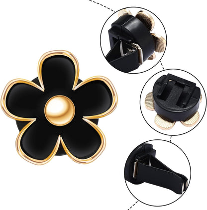 Frienda 6 Pcs Daisy Flower Air Vent Clip Accessories Air Conditioning Outlet Clip Car Air Freshener Dashboard Accessories Charm Car Inter Decor(3 cm, 3.3 cm,White)