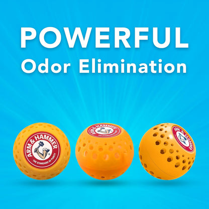 Arm & Hammer OdorBusterz® Odor Eliminator Balls, Clean Burst, 3 Count – Baking Soda Odor Control for Closets, Drawers, Hampers & Small Spaces