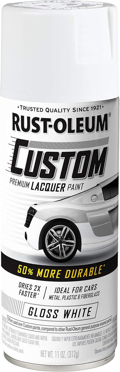 Rust-Oleum 323383 Automotive Custom Lacquer Spray Paint, 11 oz, Gloss Clear