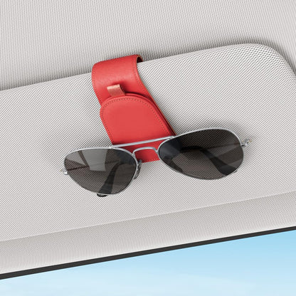 Sotfamily Sunglass Holder for Car Visor, Suede Cloth Magnetic Sunglass Organizer for Car Accessories, 2 Packs, Black