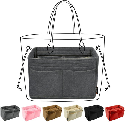 OMYSTYLE Purse Organizer Insert, Felt Tote Bag Organizer Insert with 5 Sizes, Handbag Dividers for Inside Purse, Compatible with Longchamp, Neverful, Speedy and More
