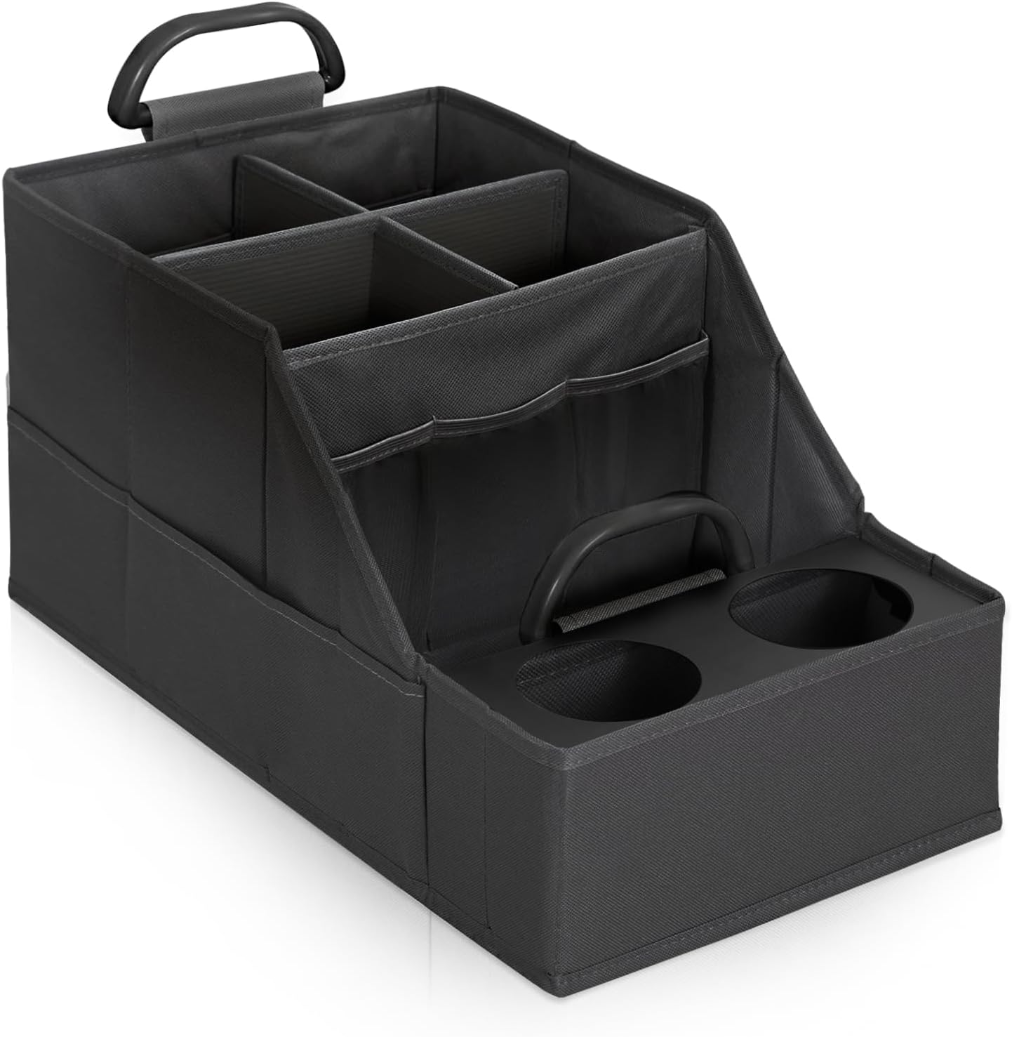 MULISOFT Car Seat Organizer- Backseat Car Organizer with 11 Storages Compartments and 2 Cup Holders, Organizers and Storage, Front Seat for Travel Kids,Black