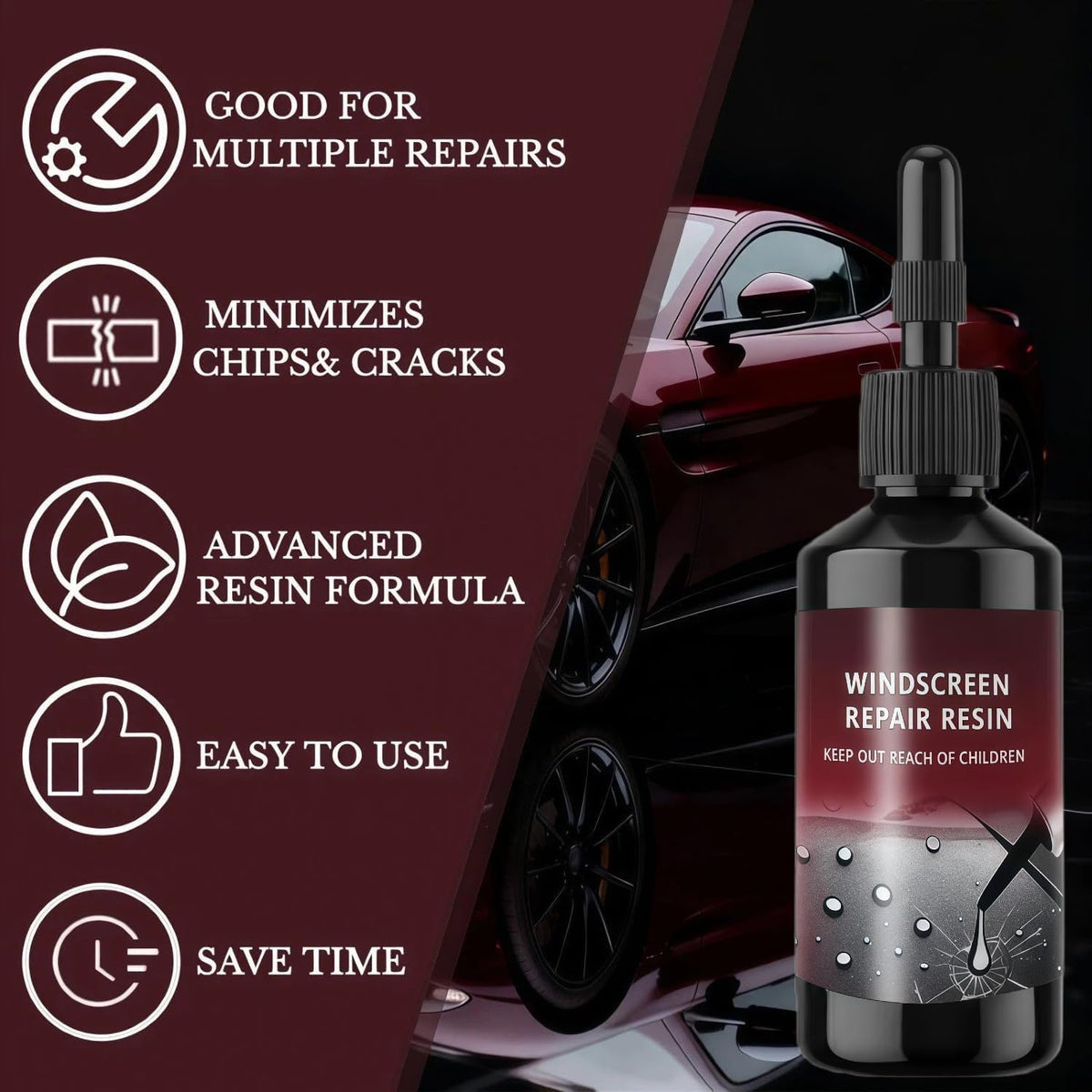 Windshield Repair Kit, 2026 Latest Car Windshield Crack Repair Kit, 5Min Quick-Repair, 2 Bottles Nano Glass Repair Liquid,Fix Bullseye & Star Cracks. All Crack Types Windshield Repair Kit
